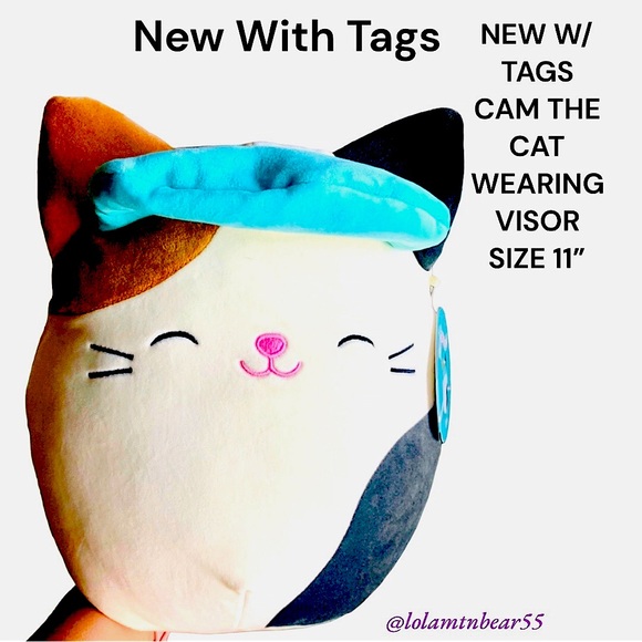 Squishmallows Toys New With Tags Cam The Cat Wearing Visor Squishmallow Size 1great